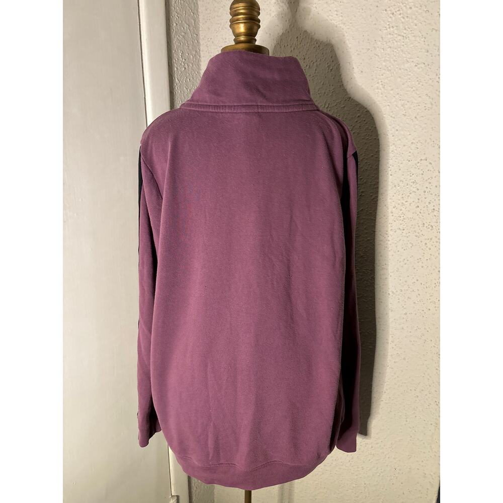 PINK Victoria Secret Funnel Purple Logo Racer Stripe Zip Jacket. L Casual Preppy - Picture 2 of 11